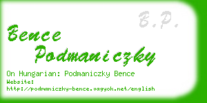 bence podmaniczky business card